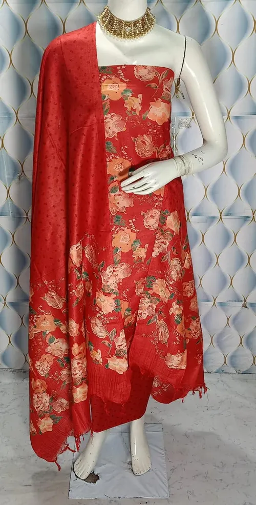 Elegant Katan Silk Full Suit – A Timeless Blend of Luxury and Tradition